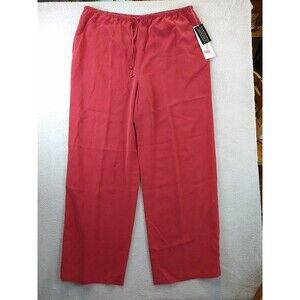 Josephine Chaus Raspberry Wide Leg Boho 100% Silk Comfy Pants Women's Large
